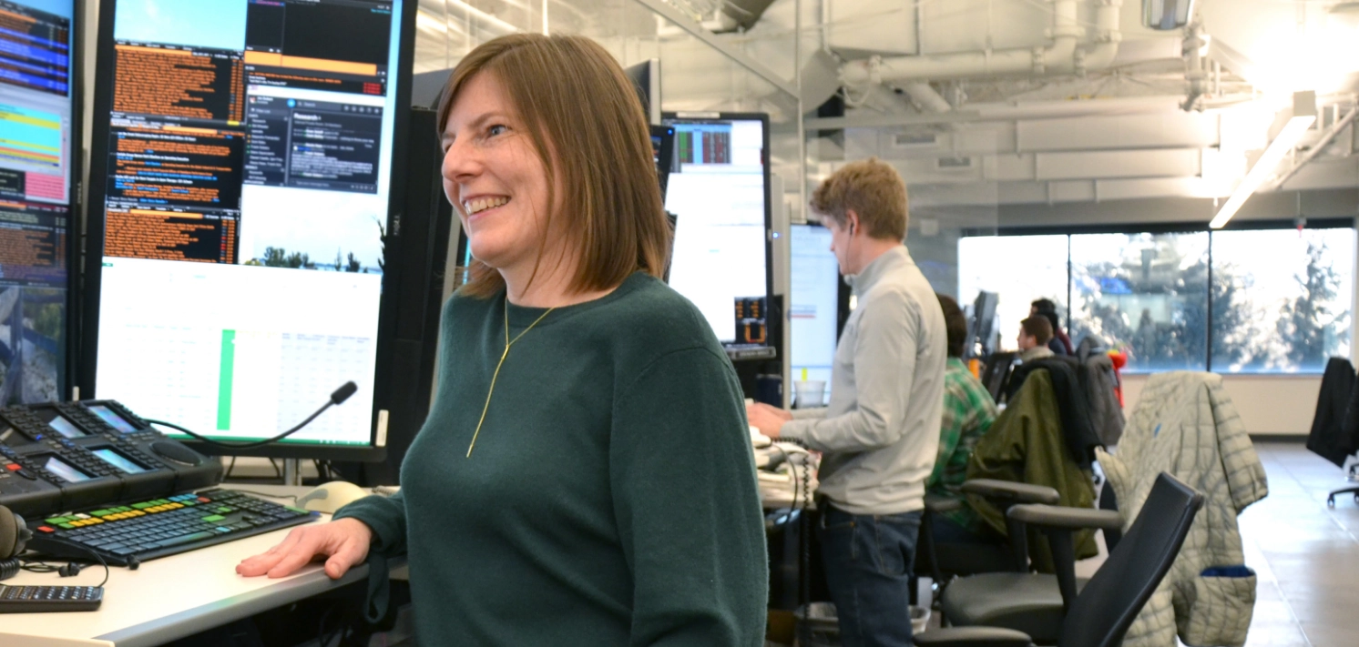 Employee at trading desk